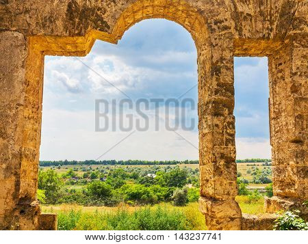 The Ruins Of An Ancient House In Odessa, Ukraine. Historic Building Destroyed By Vandals Of The Prol