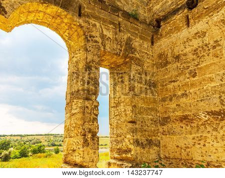 The Ruins Of An Ancient House In Odessa, Ukraine. Historic Building Destroyed By Vandals Of The Prol