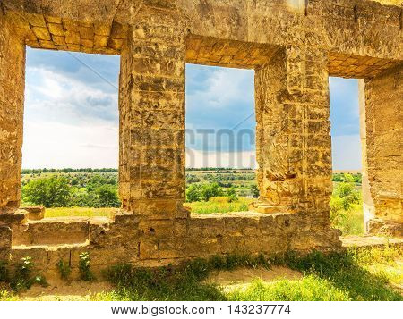 The Ruins Of An Ancient House In Odessa, Ukraine. Historic Building Destroyed By Vandals Of The Prol