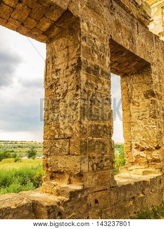 The Ruins Of An Ancient House In Odessa, Ukraine. Historic Building Destroyed By Vandals Of The Prol