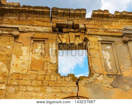 The Ruins Of An Ancient House In Odessa, Ukraine. Historic Building Destroyed By Vandals Of The Prol