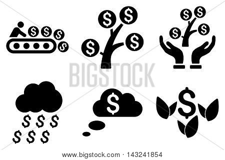 Success Startup vector icons. Pictogram style is black flat icons with rounded angles on a white background.