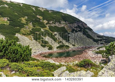 Landscape with Green hills and Musalenski lakes, Rila mountain, Bulgaria