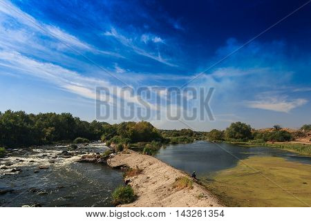 The rapids on the Dniester. Beautiful landscape.
