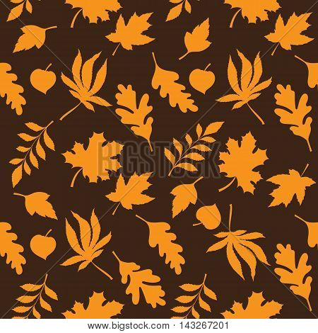Seamless leaves pattern can be used for wallpaper, website background, wrapping paper. Autumn bright pattern. Leaf design.