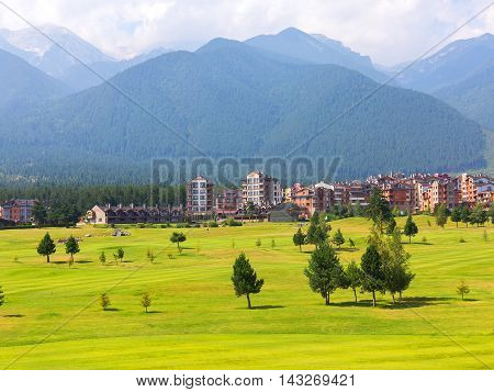 A View Of The Peaks Of Pirin Mountain (vihren And Todorka) Golf Club, Razlog, Bulgaria