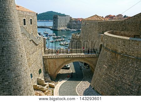Beautiful view of Walls of Dubrovnik, CROATIA.