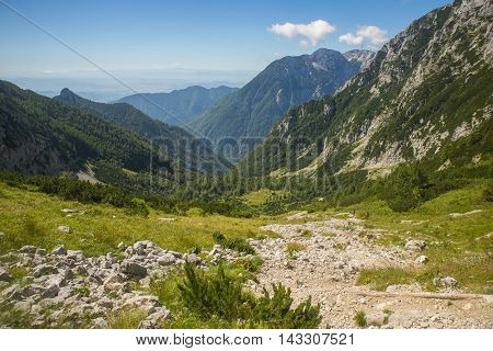 Kamnik saddle in Kamnik Savinja alps, Slovenia