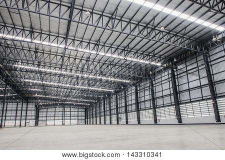 New empty modern storehouse background for industry