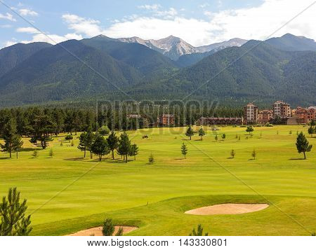 A View Of The Peaks Of Pirin Mountain (vihren And Todorka) Golf Club, Razlog, Bulgaria