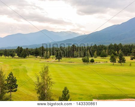 A View Of The Peaks Of Pirin Mountain (vihren And Todorka) Golf Club, Razlog, Bulgaria