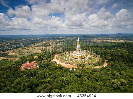 Aerial View Wat Pha Nam Yoi Pha Nam Yoi temple Roi et Thailand