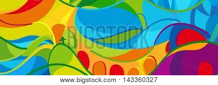 Rio 2016 abstract colorful Olympics background. Rio de Janeiro 2016 Brazil pattern. Summer Athletic Sport Brazil. Olympics Game. Vector illustration for Art, Print, web design, advertising.