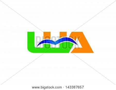 AW company linked letter logo design template
