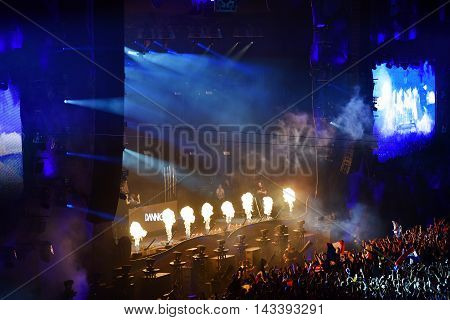 Fire Flame Projection At Live Concert