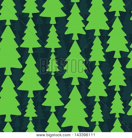 Seamless Pattern With Fir Trees On Dark Background