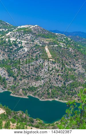 Kouris Dam With Reservoir, Cyprus