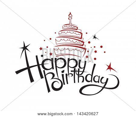 happy birthday card design with cake
