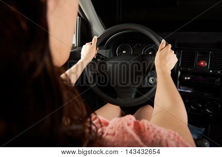Woman Hold Car Wheel