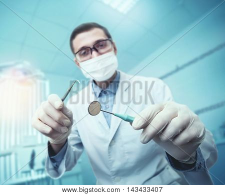 Dentist while working