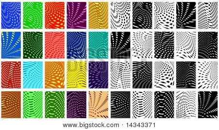 Set bewerkbare vector criss-cross patronen als kleur en zwart-wit versies