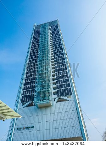 Intesa San Paolo Skyscraper In Turin (hdr)