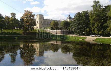 stone Palace with a high lookout tower on the waterfront