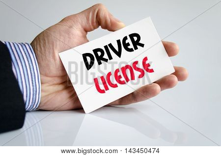Driver license text concept isolated over white background