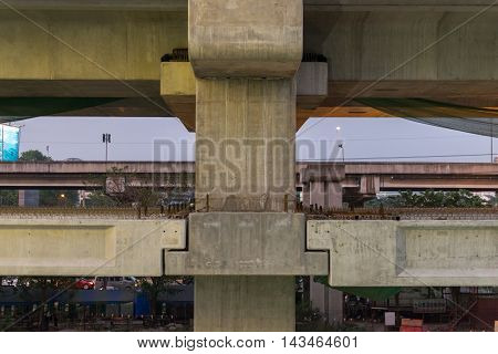Construction Site Of Sky Train Redline Bangsue-rangsit