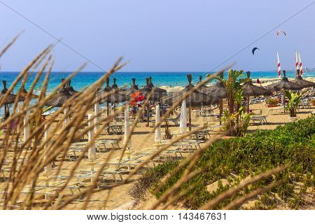 Torre San Giovanni beach. ITALY(Apulia).It is popular and very crowded in the summer thanks to the beauty of its emerald green sea and its beaches that are sandy to the South and rocky to the Nord.