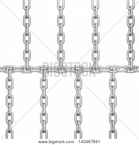 Gray chain abstarct background. Isolated on white background. 3D rendering.