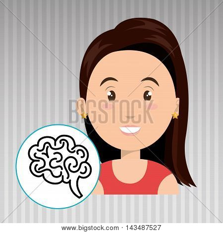 girl young student school vector illustration design