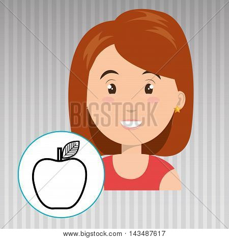 girl young student school vector illustration design