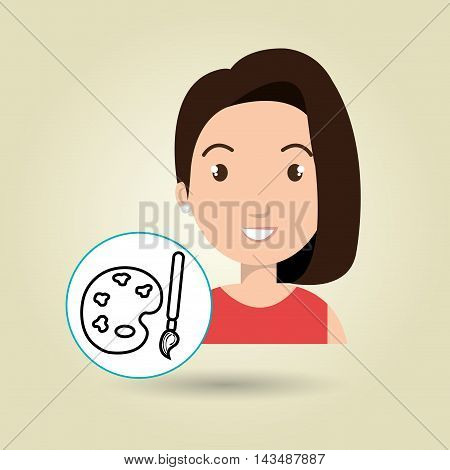 girl young student school vector illustration design