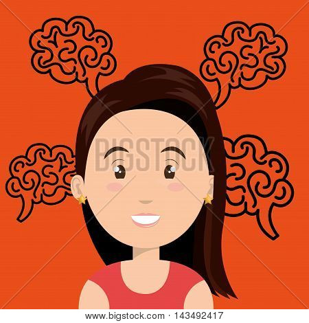 girl young student school vector illustration design