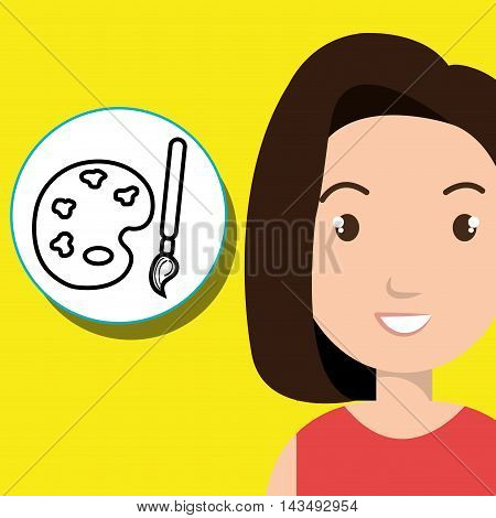 girl young student school vector illustration design