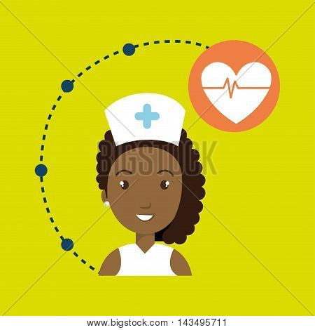 woman medical staff service vector illustration design