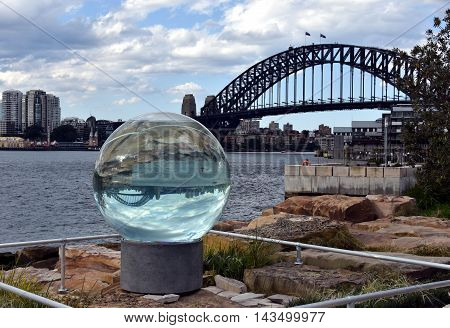 Sydney, Australia - Aug 19, 2016. Sculpture at Barangaroo. Free temporary exhibition transforms Barangaroo Reserve into an open-air sculpture park to capture the imagination of the visitors.