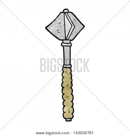freehand textured cartoon medieval mace