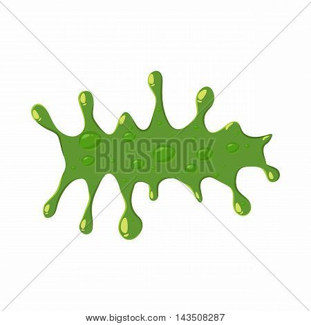 Splattered mucus isolated on white background. Green slime blot vector illustration