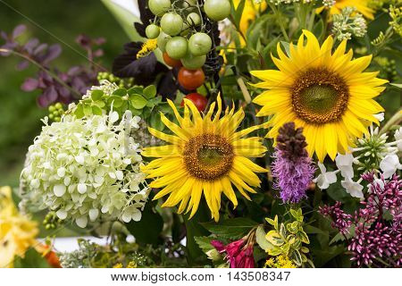 handmade beautiful bouquets from flowers and herbs