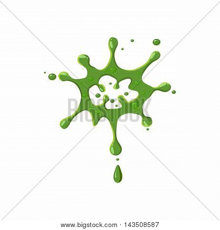 Slime spot isolated on white background. Green slime spot vector illustration