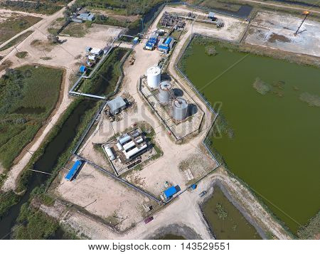 Equipment For The Drying Gas And Condensate Collection. Top View.