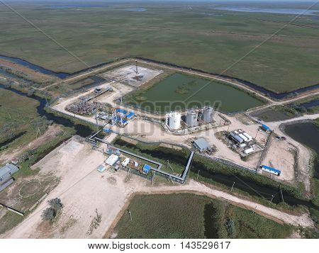 Equipment For The Drying Gas And Condensate Collection. Top View.