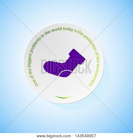 Environmental icons depicting sock with shadow, abstract vector illustration