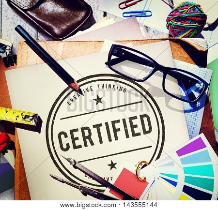 Certified Guarantee Warranty Verify Stamp Word Concept