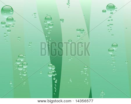 Wasser mit Blasen grün. Vektor-Illustration.