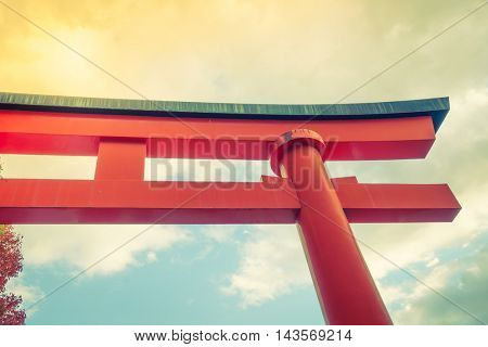 Fushimiinari Taisha ShrineTemple in Kyoto, Japan  ( Filtered image processed vintage effect. )