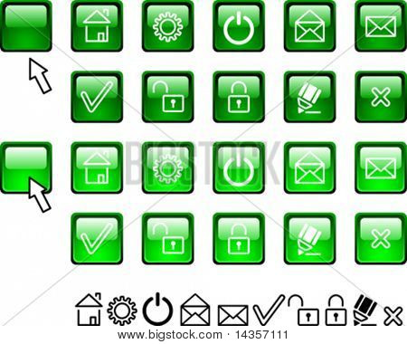 ボタンのコレクション。ベクター画像。
