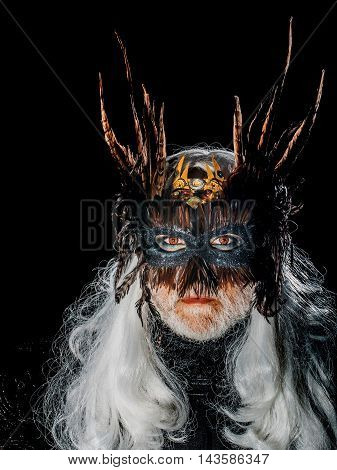 Male Bearded Face In Mask